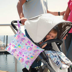 Visesunny unicorn rainbow wet bag small for toiletries and small accessories on the go.