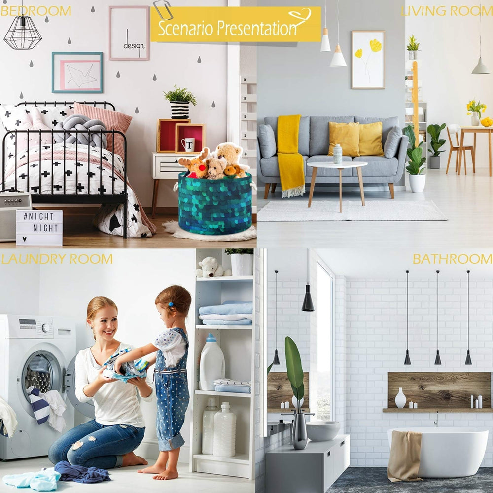 Visesunny waterproof interior basket protects items in bathroom and laundry spaces.