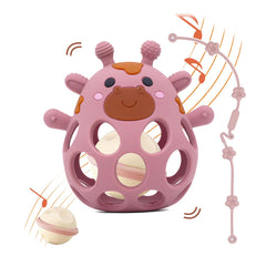 VISEWI baby teething ball with pacifier clip for easy access.