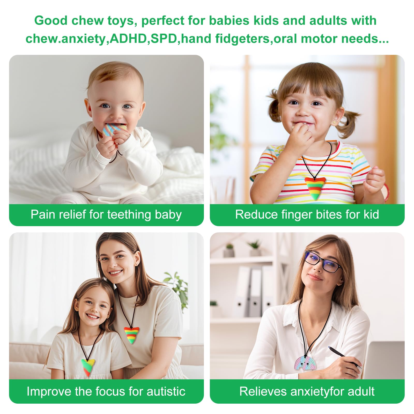 VISEWI classroom-ready chew necklace helps channel fidgeting into calm focus.