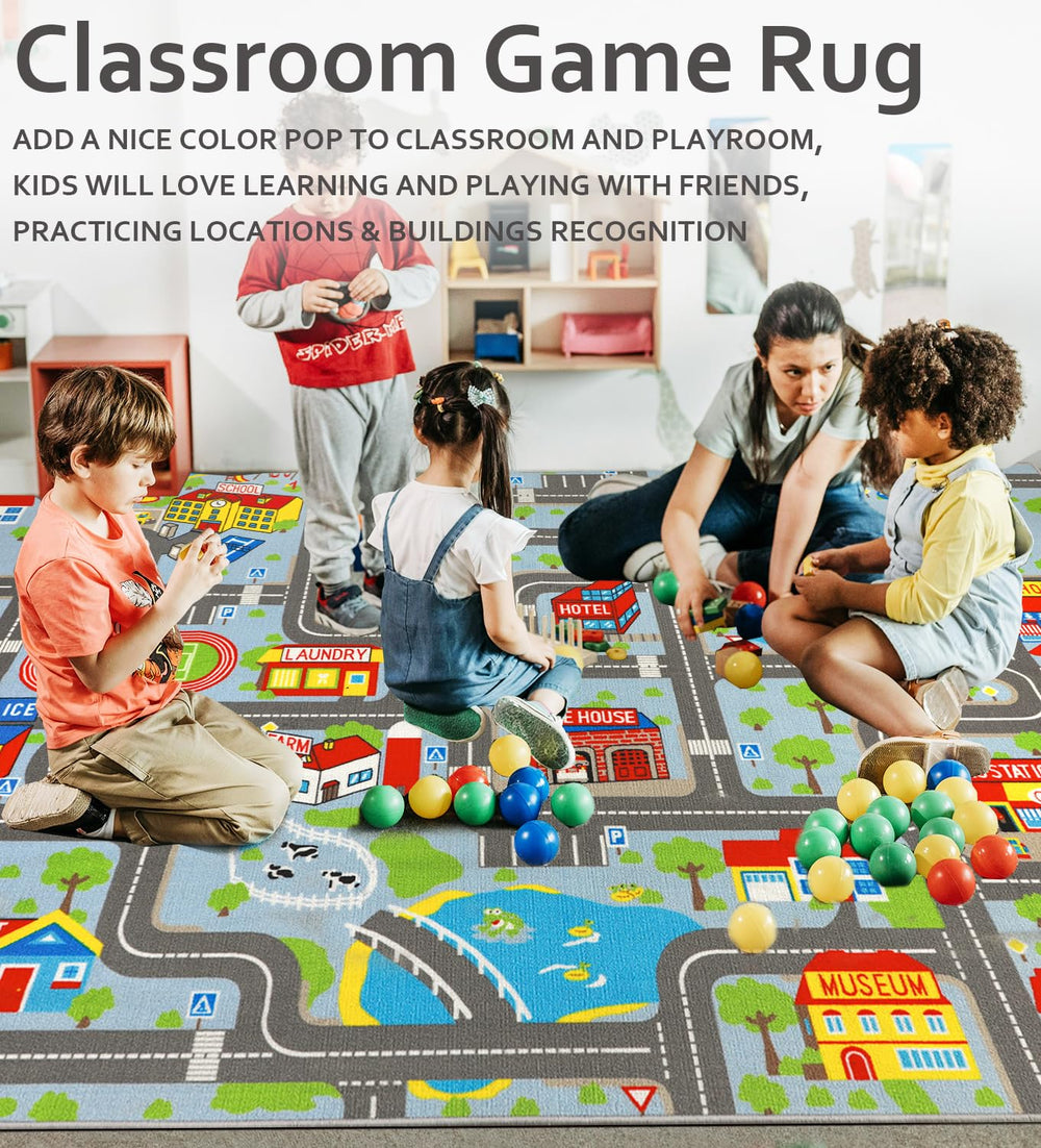 VSIWB sky blue carpet adds style to kids' room and play area.