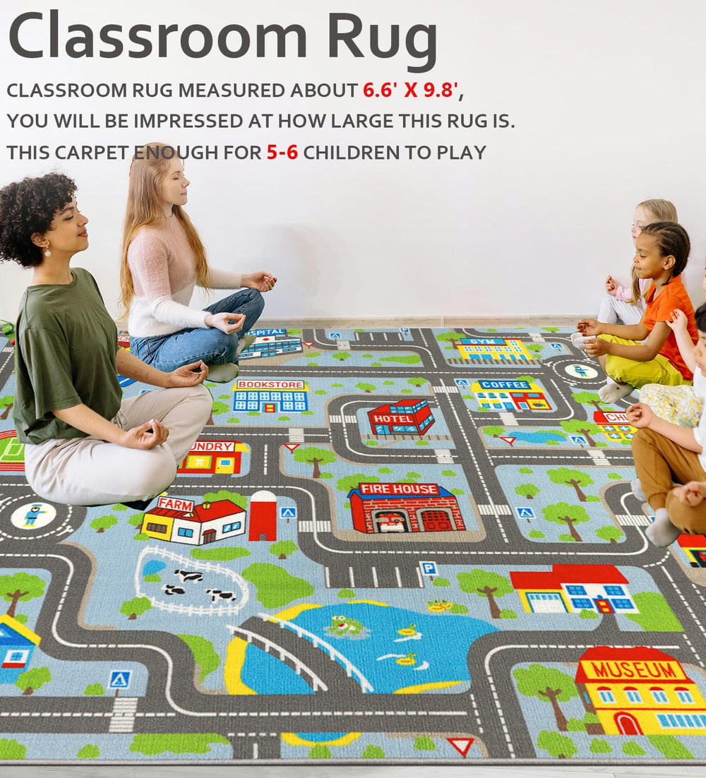 VSIWB playmat with non-slip back keeps the rug steady during play.