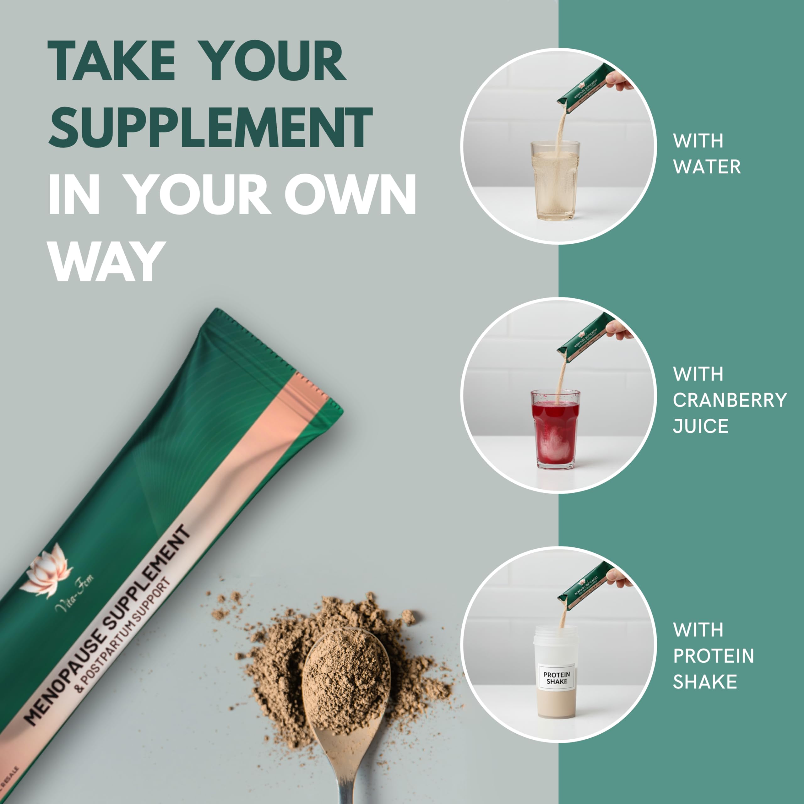Vita-Fem sleep-support scene set for nighttime routine.