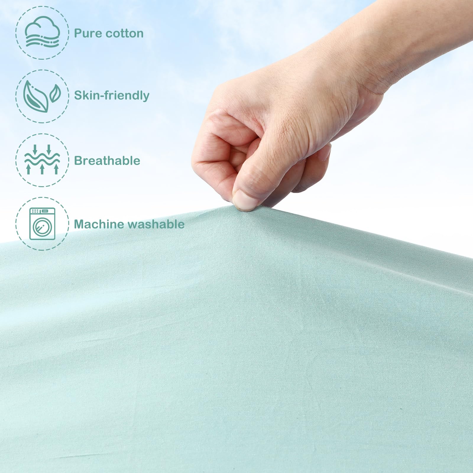 VitalCozy breathable sheets in light color for nap time comfort