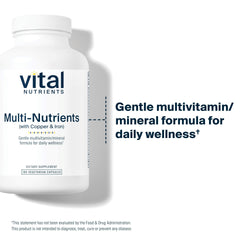 Vital Nutrients Multi-Nutrients 4 capsules close-up showcases bioavailable minerals in citrate and malate form