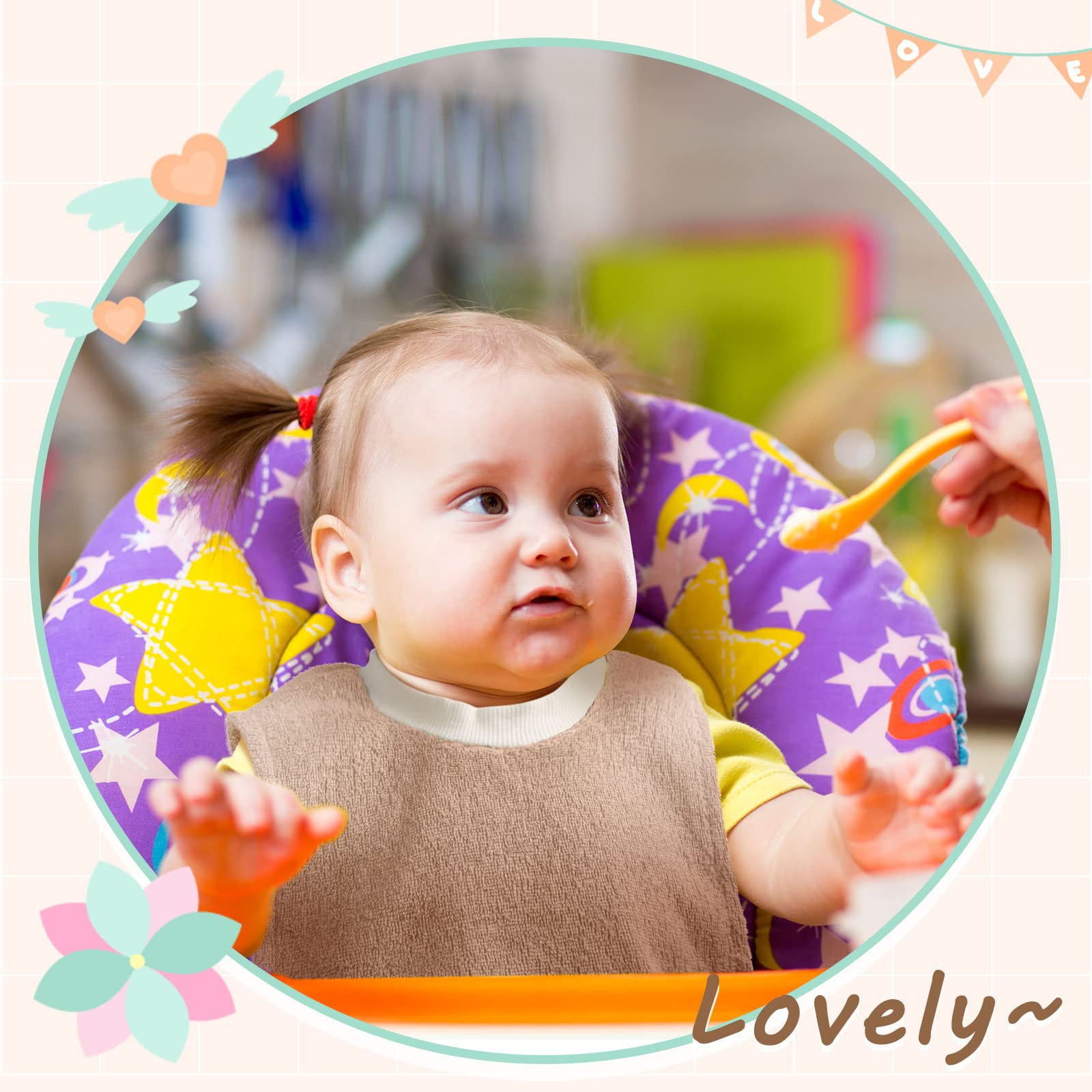 VitalCozy baby bib multi-color pack ideal for daily use.