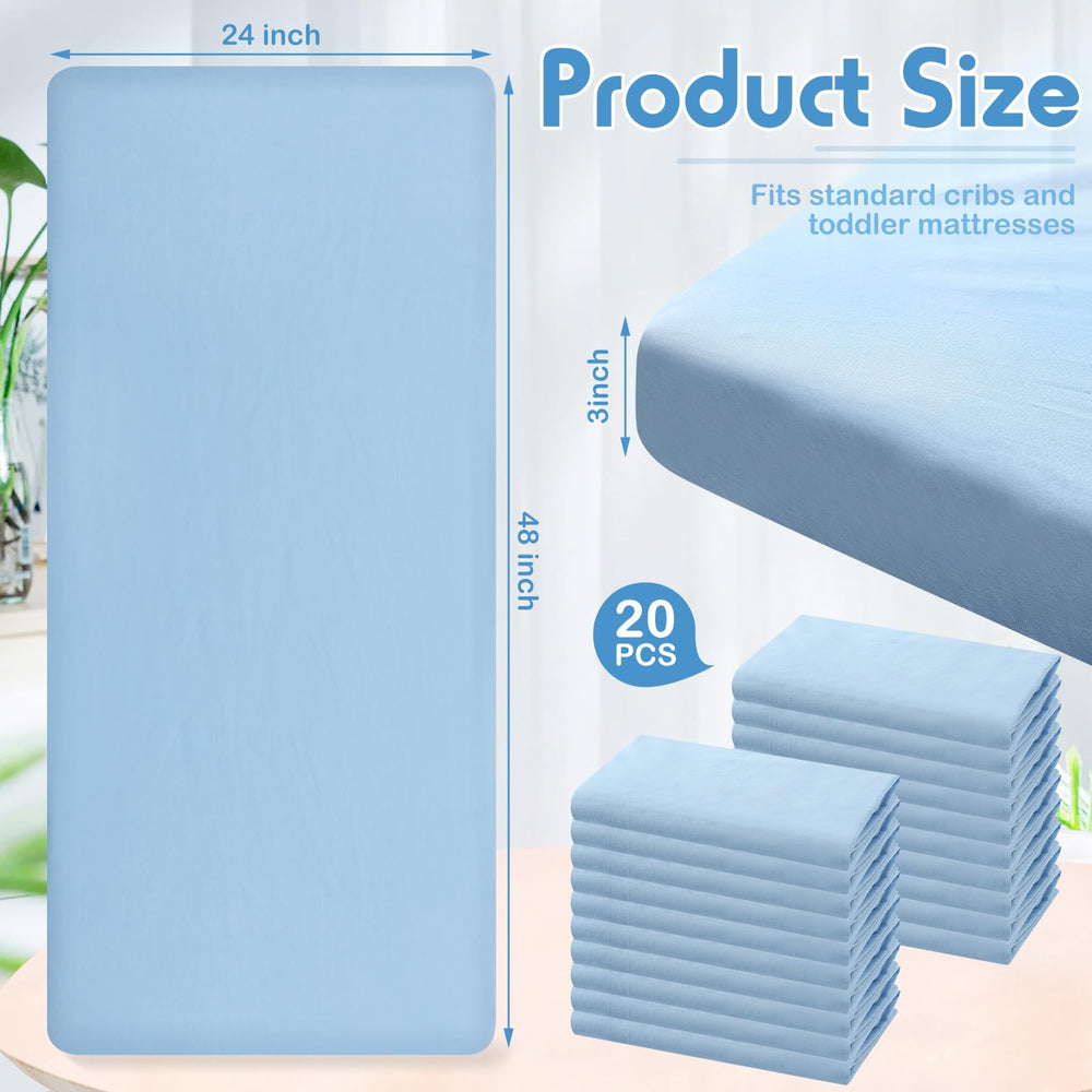 VitalCozy blue daycare nap mat sheet, 24 x 48 inches, breathable cotton.