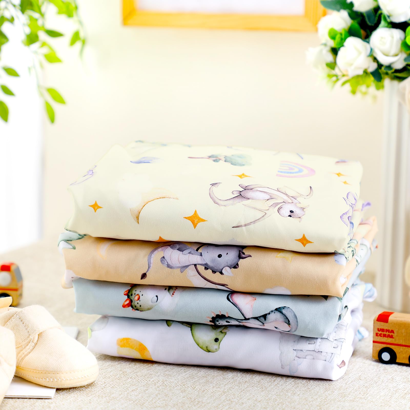 VitalCozy easy-care colorfast polyester sheets in use.