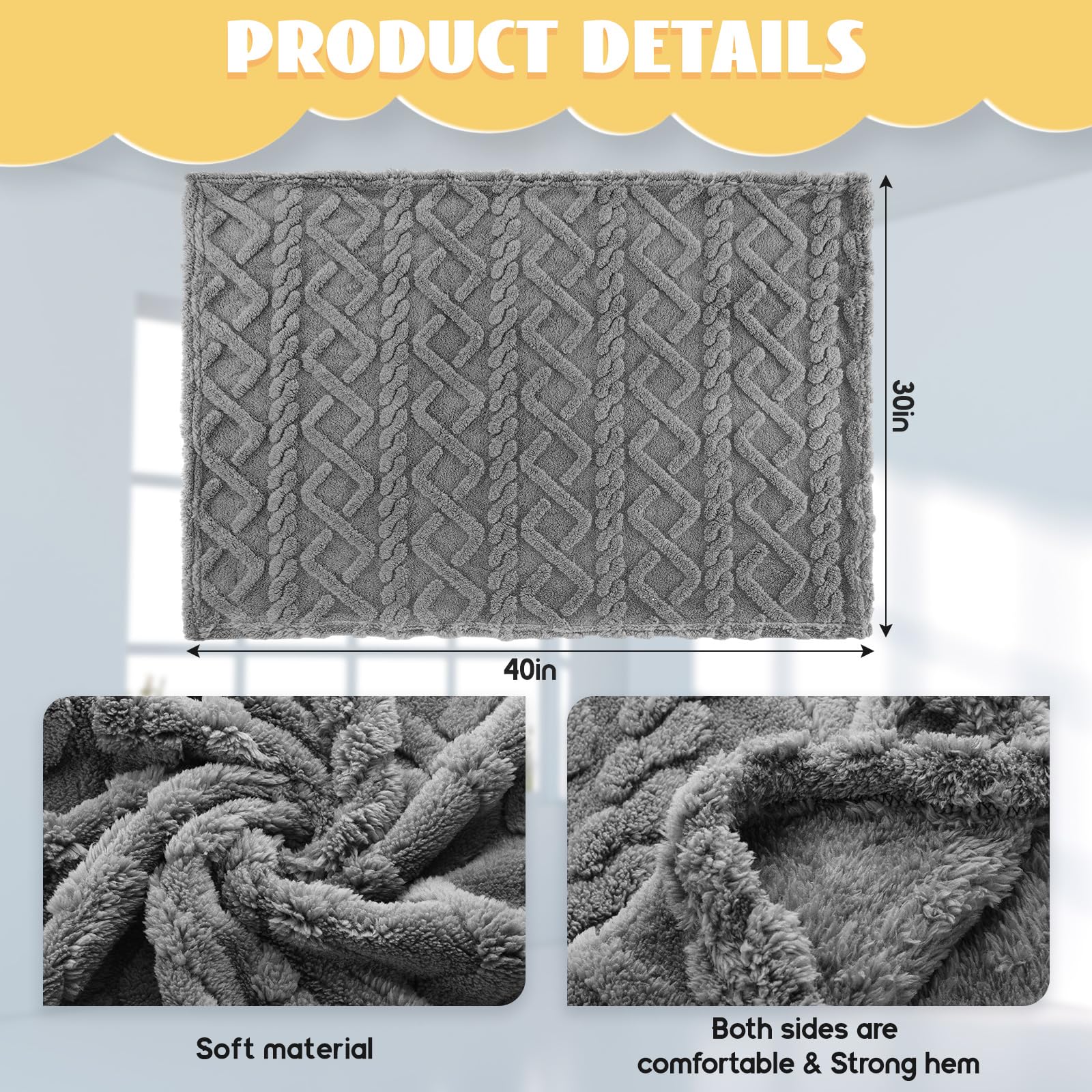 VitalCozy orange set blankets folded pack, easy storage for families