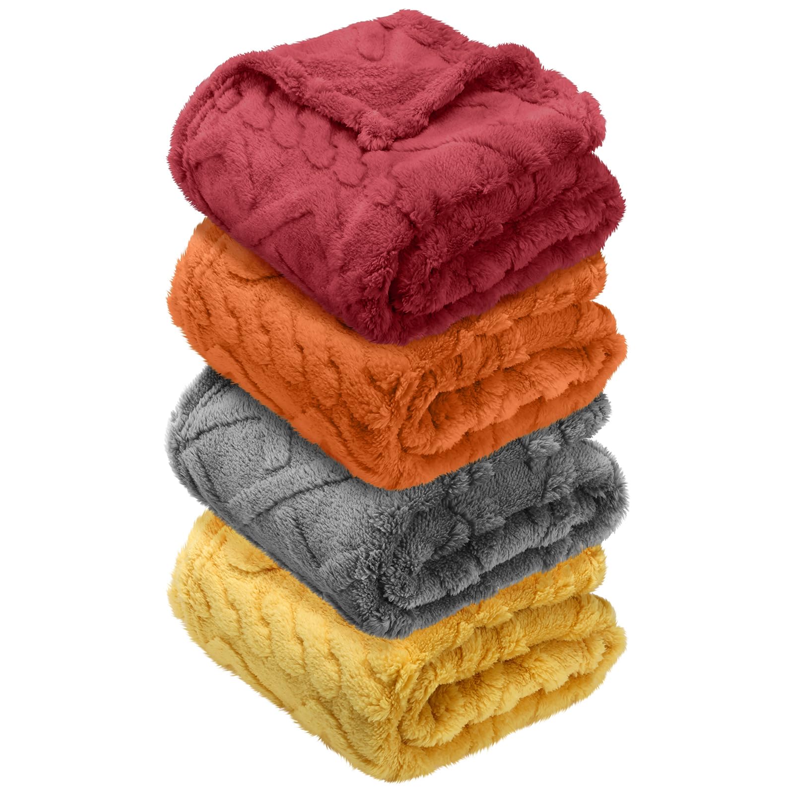 VitalCozy orange set baby blankets, top view, cozy warmth for newborns