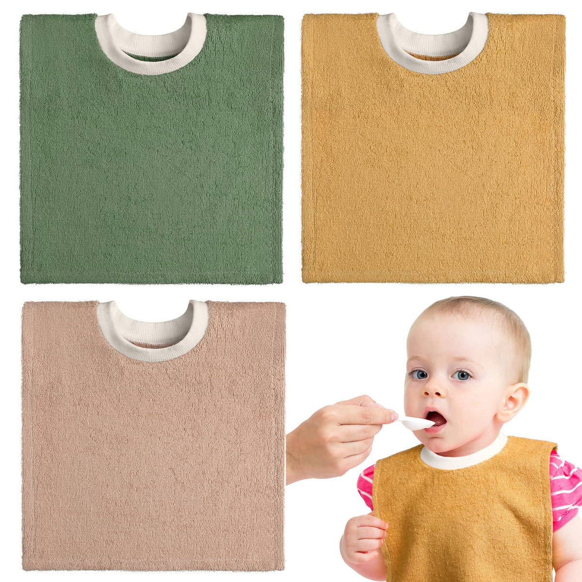 VitalCozy full-coverage toddler bib front view for spill protection.