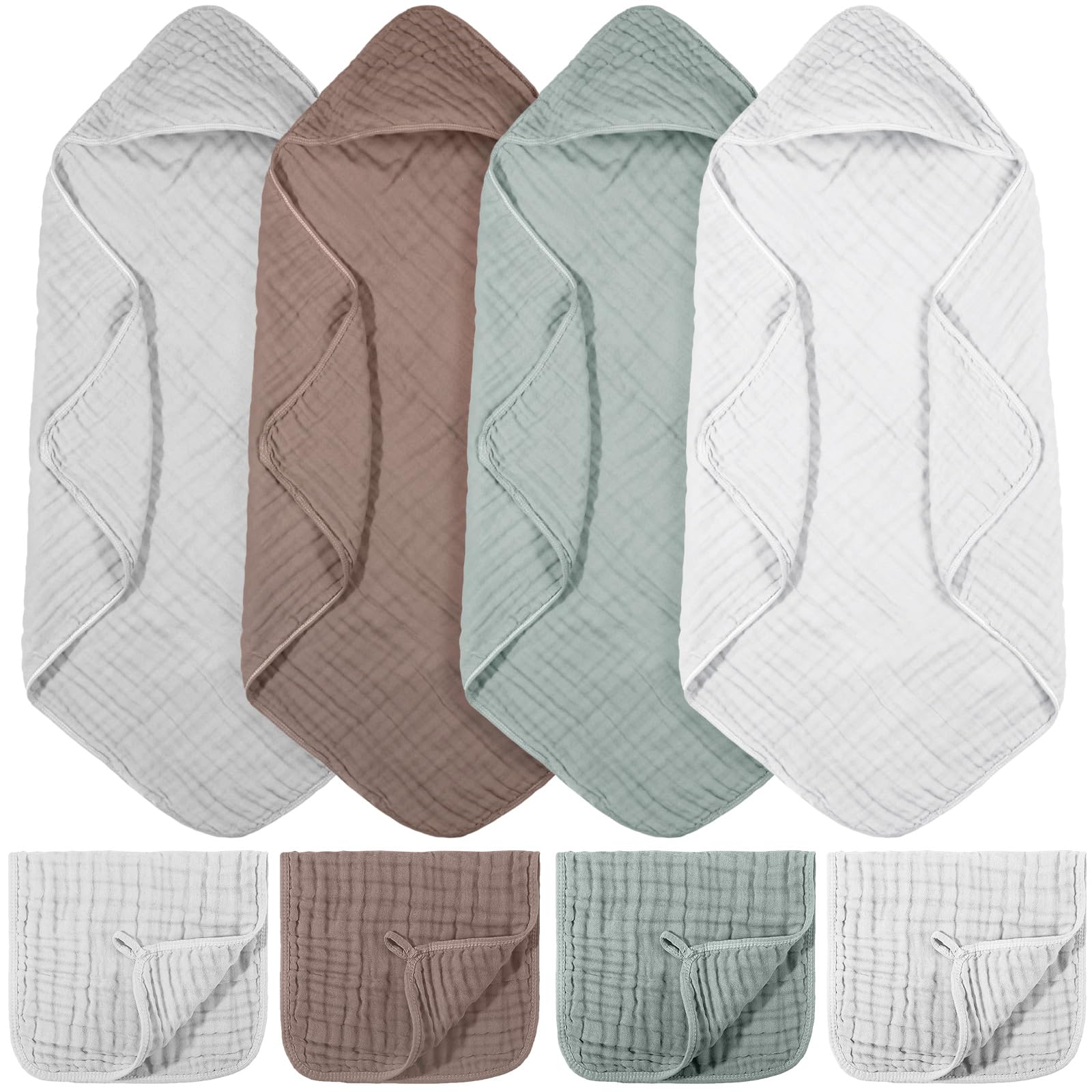 VitalCozy grey hooded towel keeps baby warm and dry after bath
