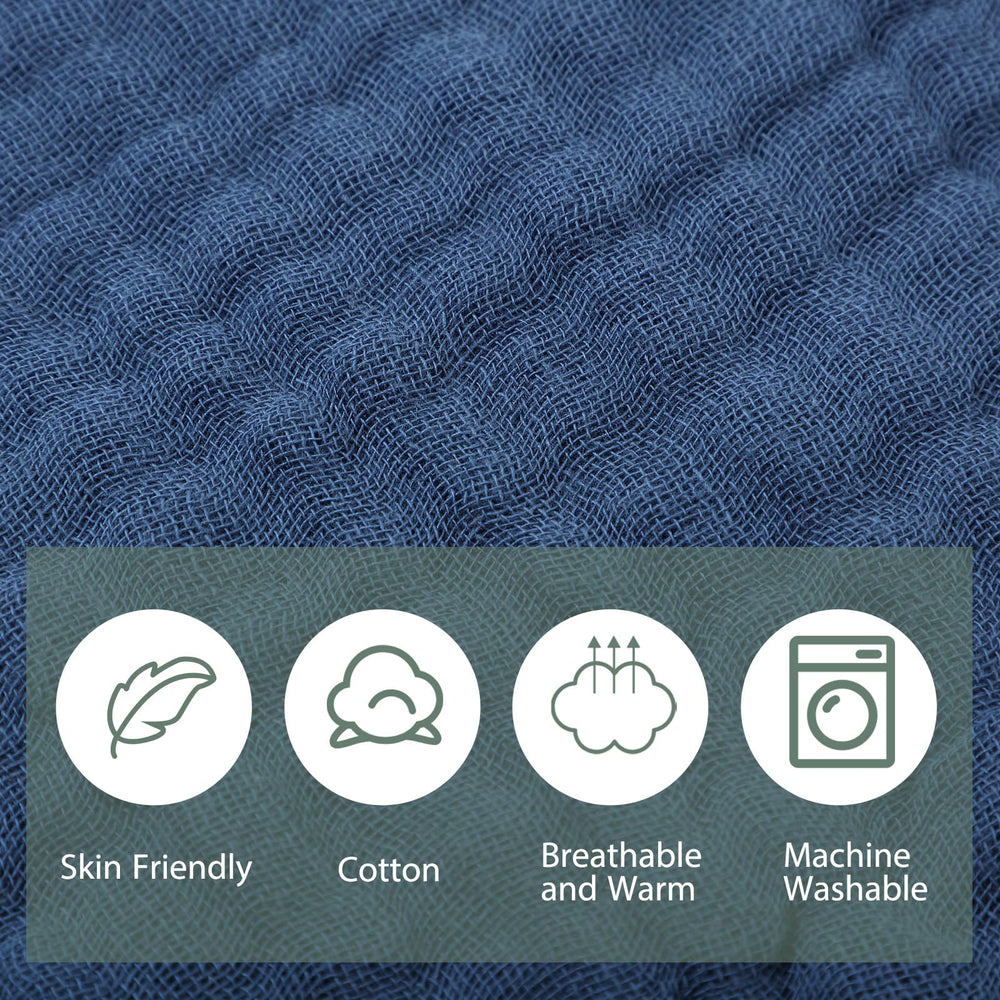 VitalCozy muslin washcloth 8x20 blue for gentle cleansing