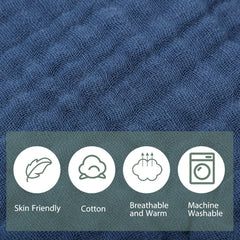 VitalCozy muslin washcloth 8x20 blue for gentle cleansing