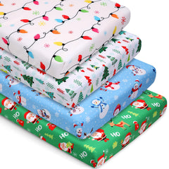 VitalCozy Santa Claus crib sheet print adds festive charm and easy spill cleanup