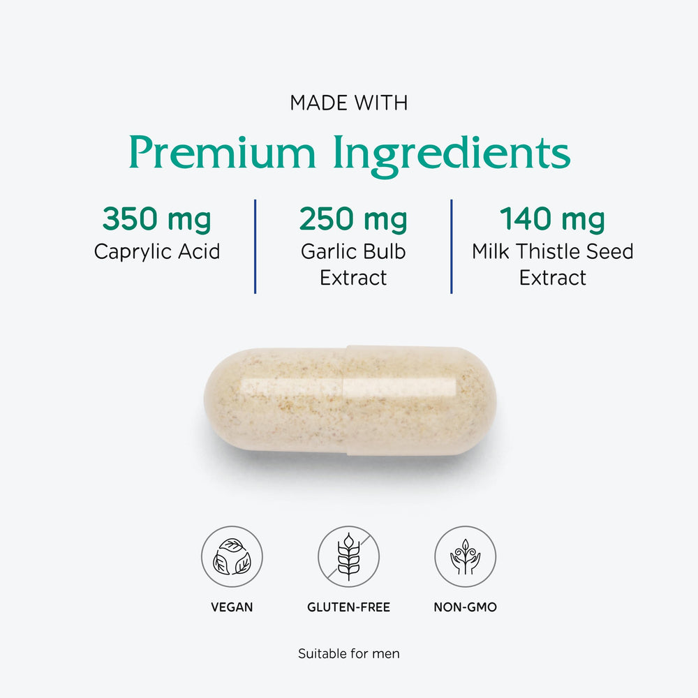 Garlic extract in Vitanica Candidastat shown for botanical support.