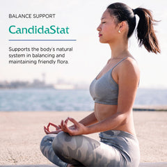 Vitanica Candidastat ingredients label shows natural herbal nutrients.