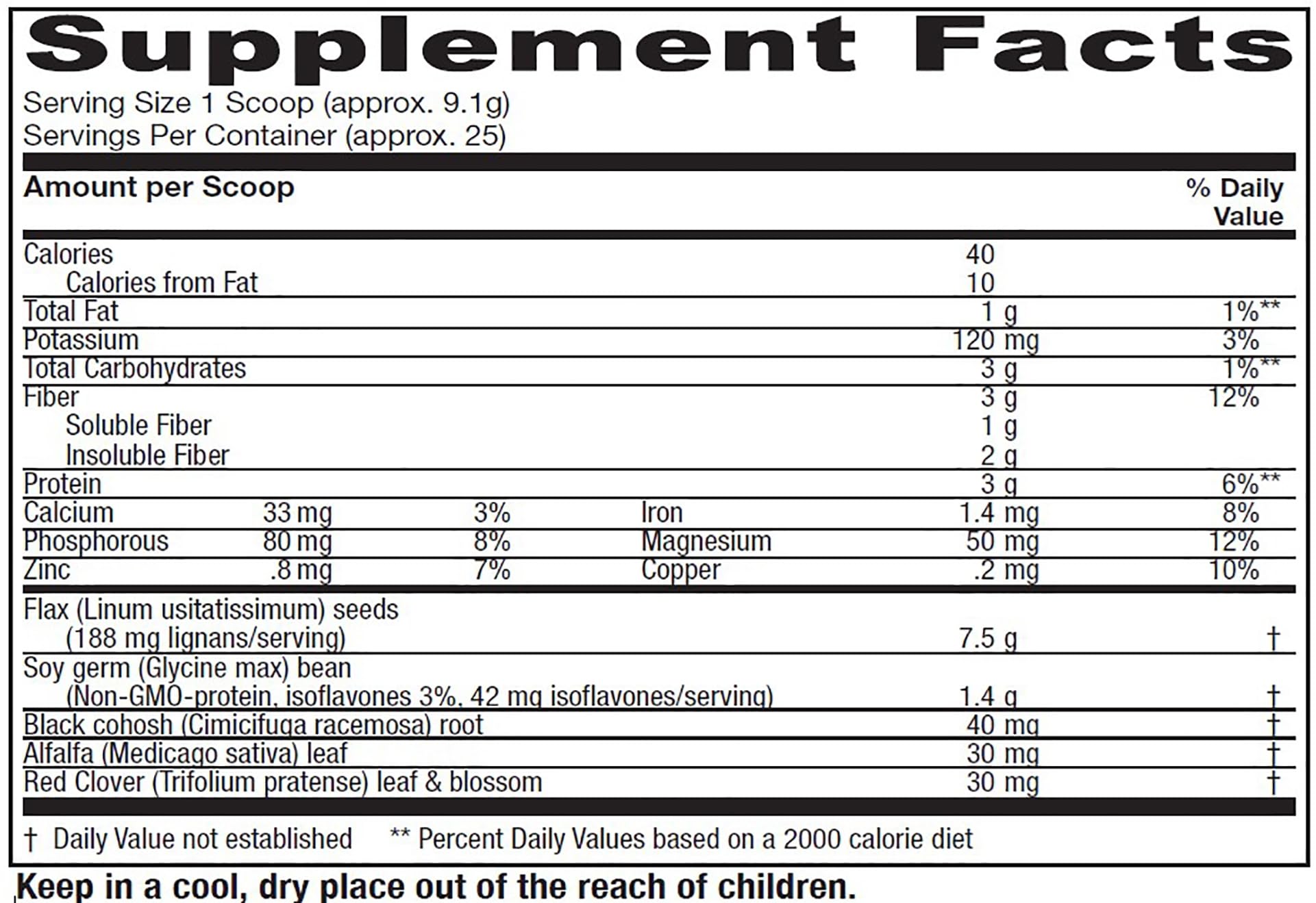 Vitanica PhytoEstrogen Herbal dosing scoop for easy, measured servings