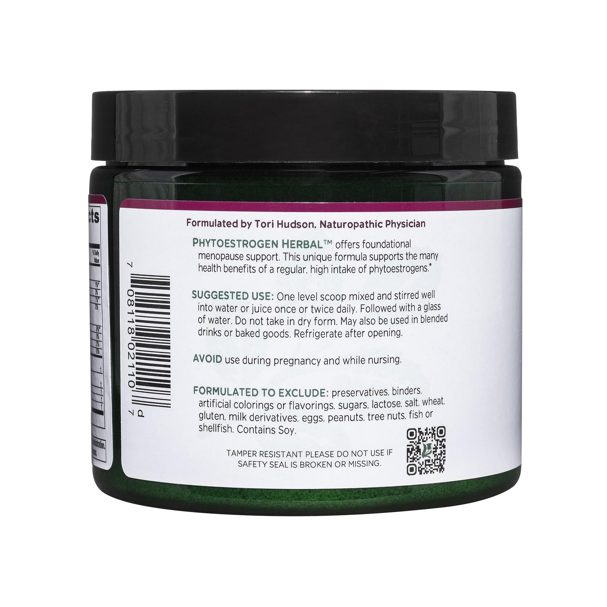 Vitanica PhytoEstrogen Herbal ingredient panel highlights non-GMO soy isoflavones