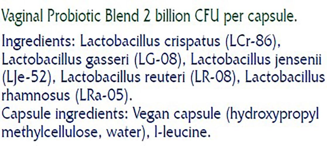 Vitanica V-Probiotics packaging label detailing strains and benefits