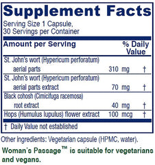Vitanica Woman's Passage capsules for daily menopause support.