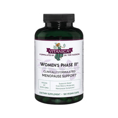 Vitanica Women's Phase II bottle front showing vegan menopause support