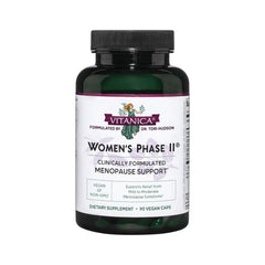 Vitanica Women's Phase II bottle with vegan capsules for menopause support
