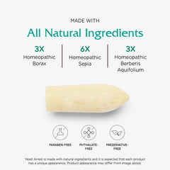 Vitanica Yeast Arrest boric acid and tea tree oil ingredient label