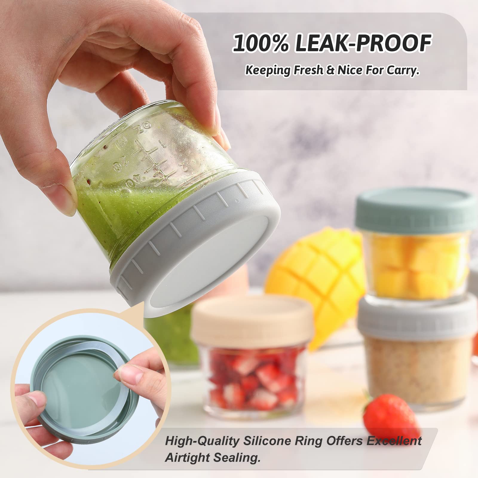 VITEVER stackable jar design saves fridge space and keeps contents organized.