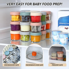 VITEVER fridge and freezer safe jars keep baby food fresh for longer.
