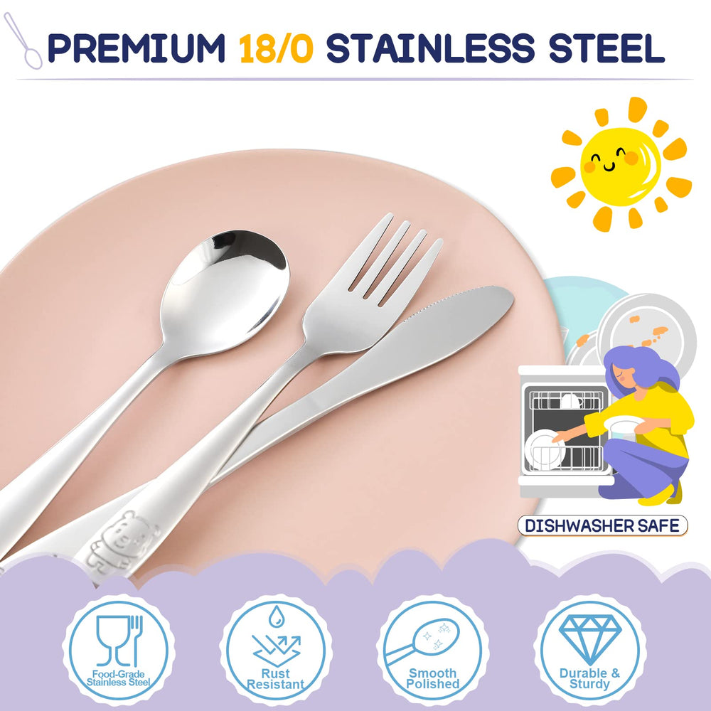 VITEVER kid spoons with ergonomic grips aid precise scooping