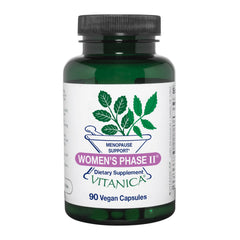 Vitanica Women's Phase II bottle front for menopause support.