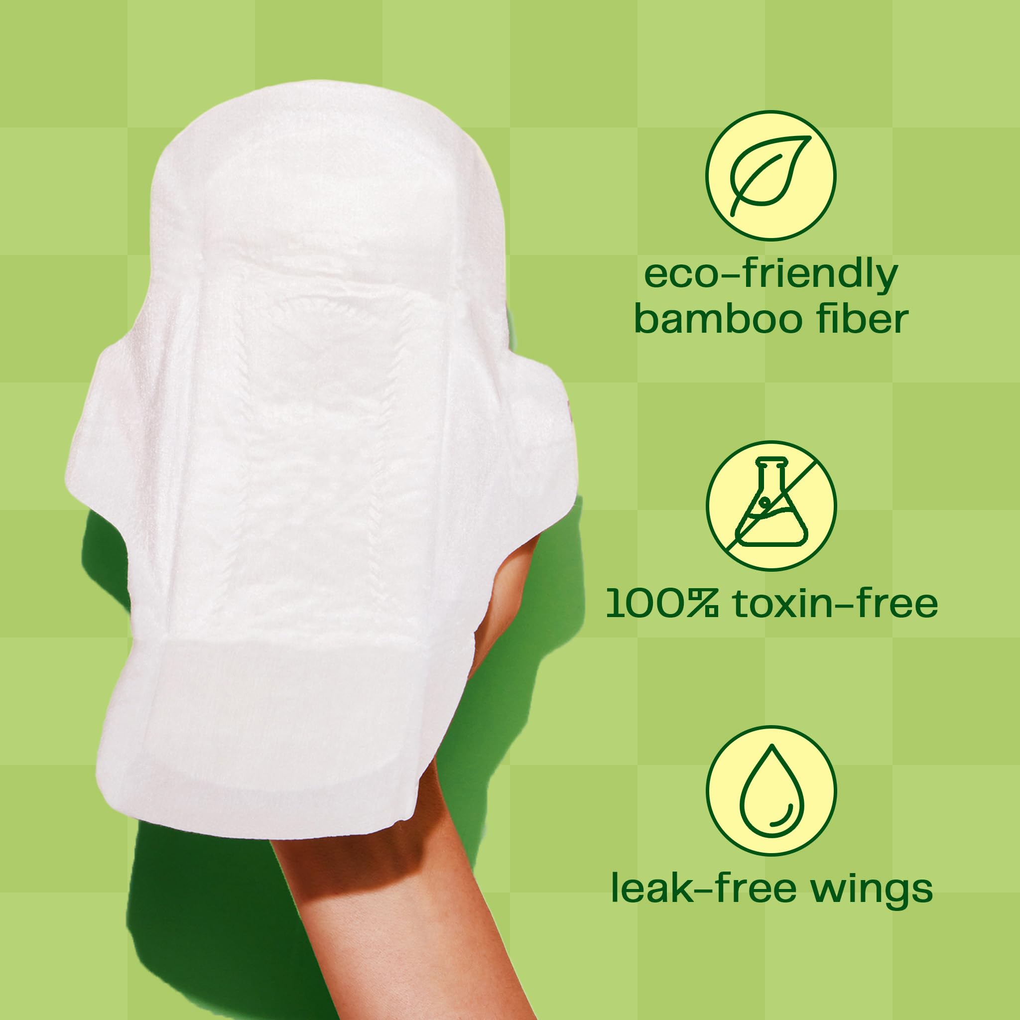Viv for Your V bamboo pad absorbency provides long-lasting dryness.