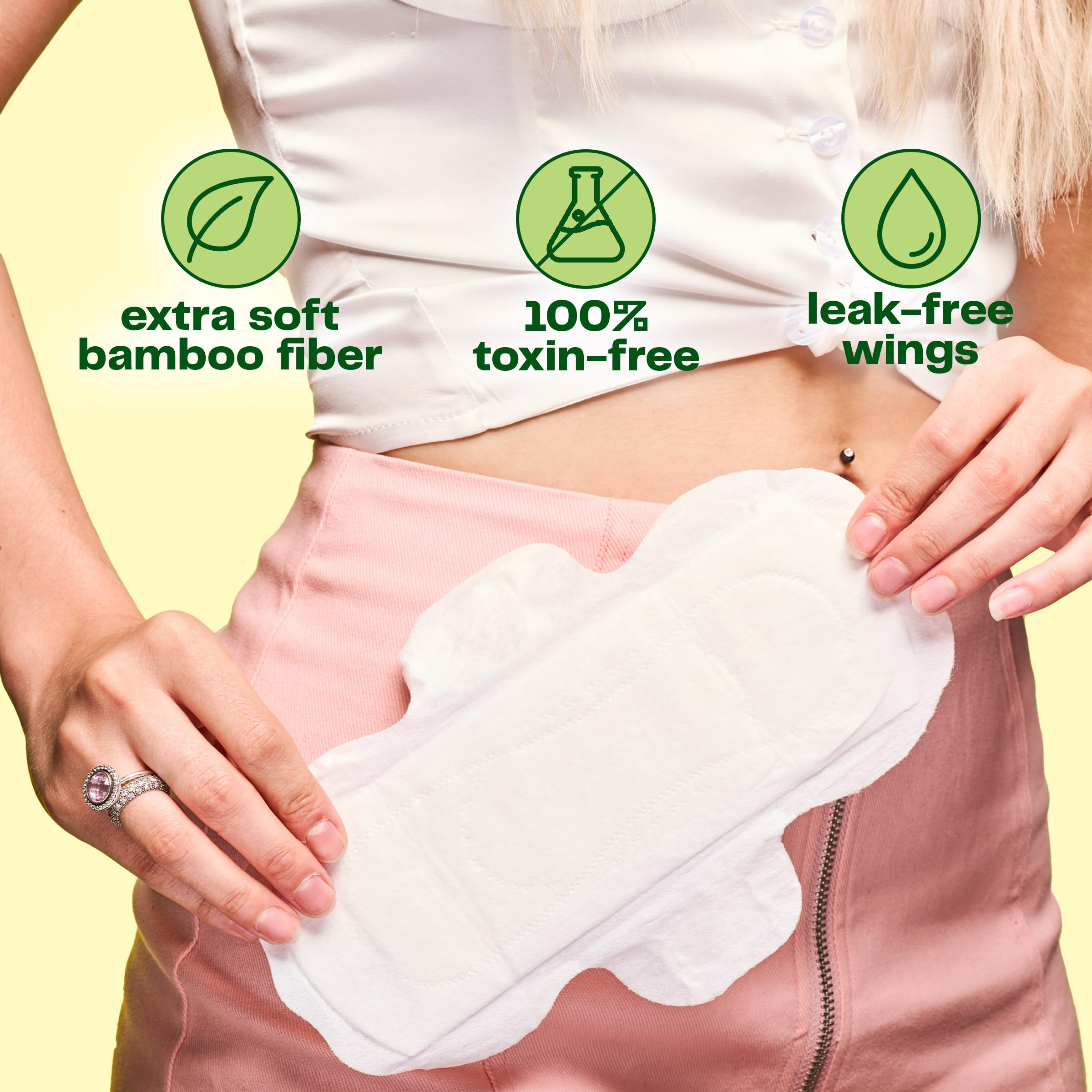 Viv for Your V bamboo pad unscented, soft natural comfort for sensitive skin.