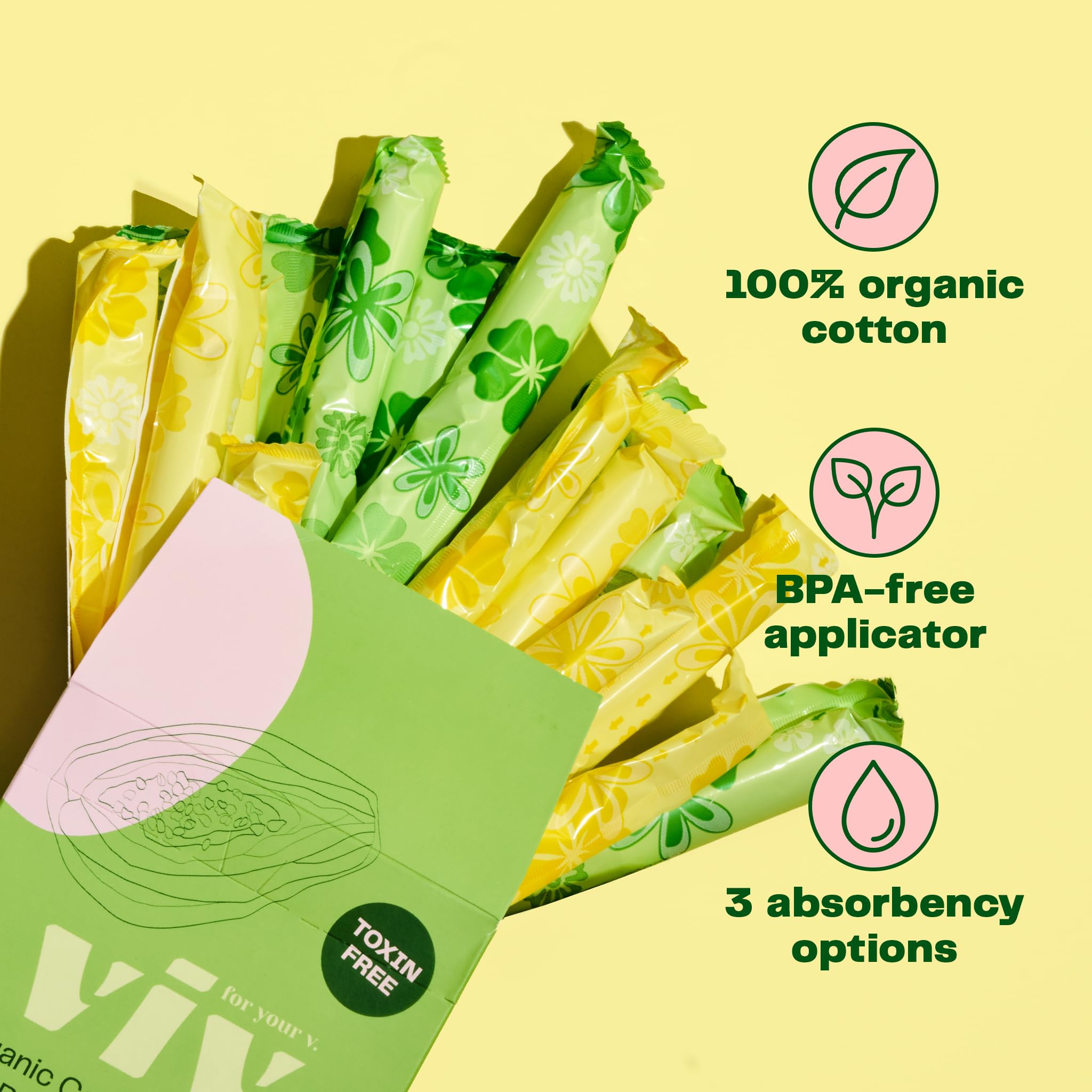Viv for Your V fragrance-free wrapper demonstrates toxin-free packaging.