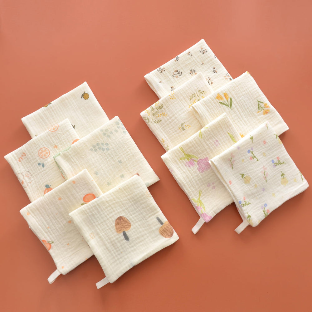 VIVANA washcloths with daisy pattern for cheerful bath time
