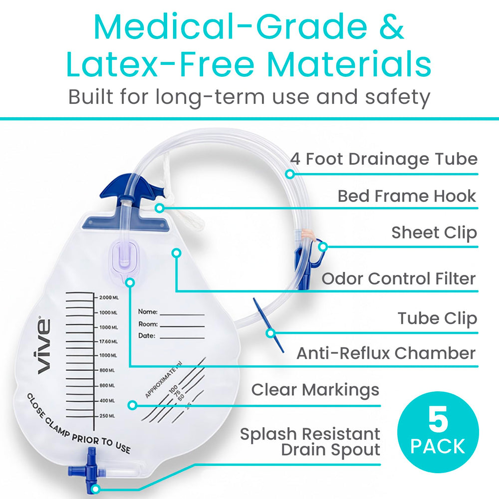 Vive 18-inch tube enables flexible positioning beside the bed.
