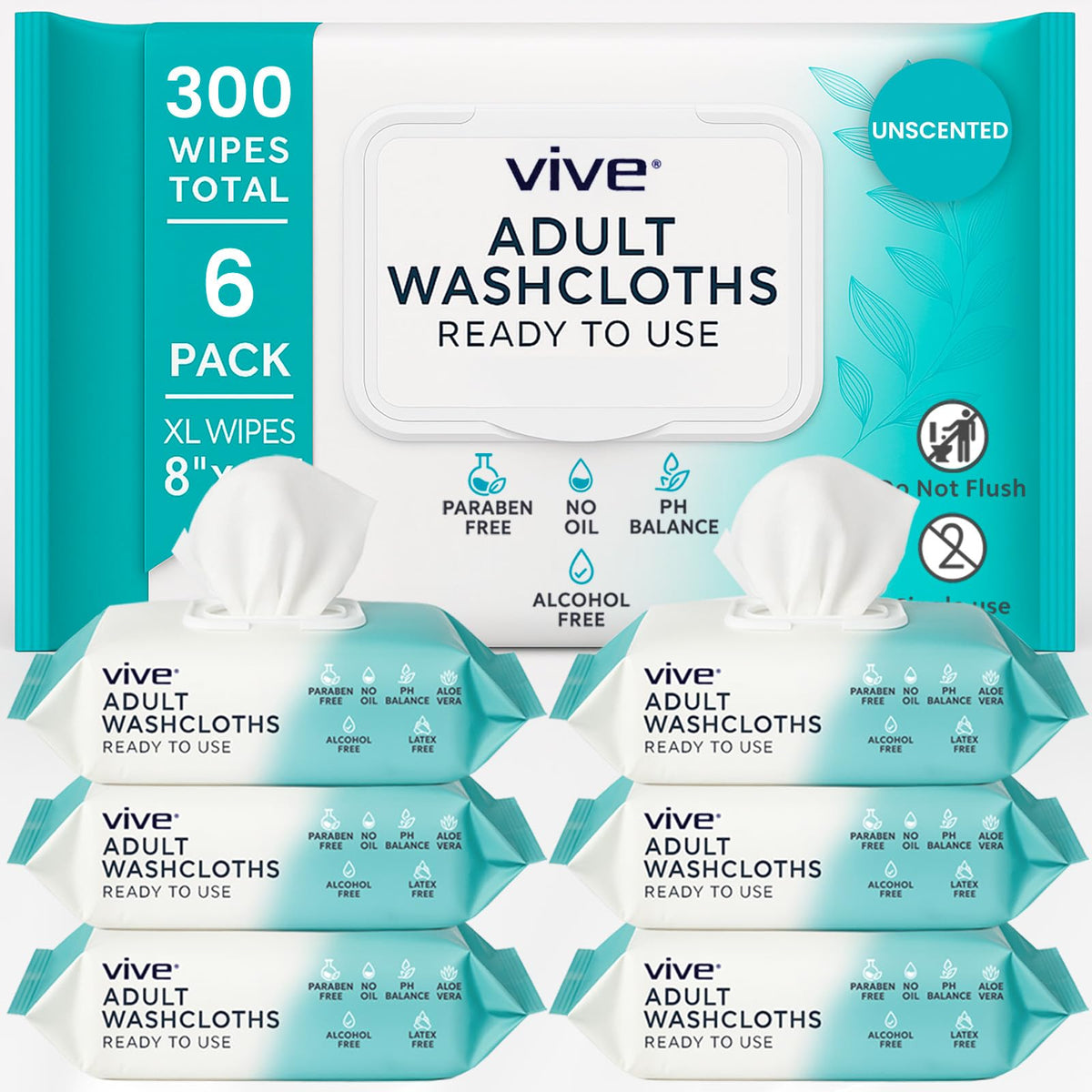 Vive six-pack packaging shown for easy caregiver access.