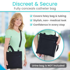 Vive adjustable straps attach to walkers or wheelchairs for hands-free carry