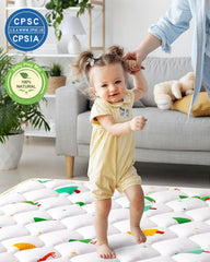VividVibe BearPas soft microfiber crawl surface for comfortable baby play.