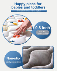 VIVIDVIBEBEARPAS 50-inch square mat creates a generous crawling zone.