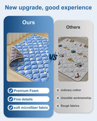 Non-slip backing on the VIVIDVIBEBEARPAS mat helps reduce slips while learning to stand