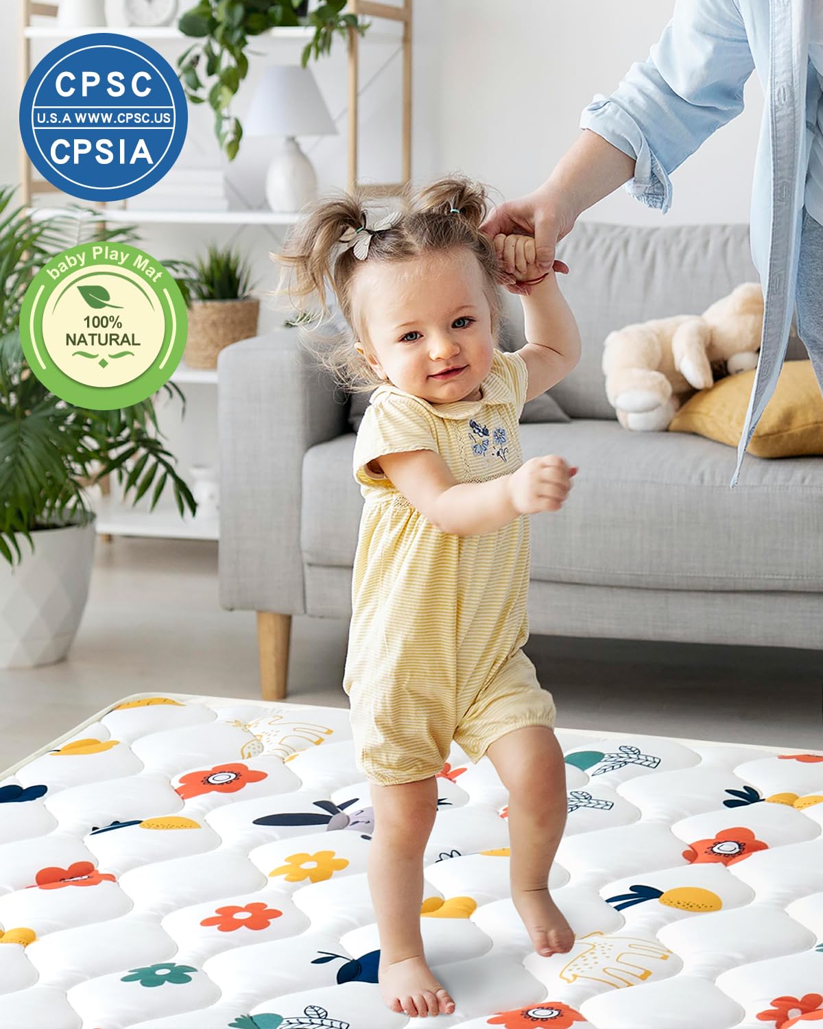 VIVIDVIBEBEARPAS soft microfiber fabric for cozy crawling sessions.