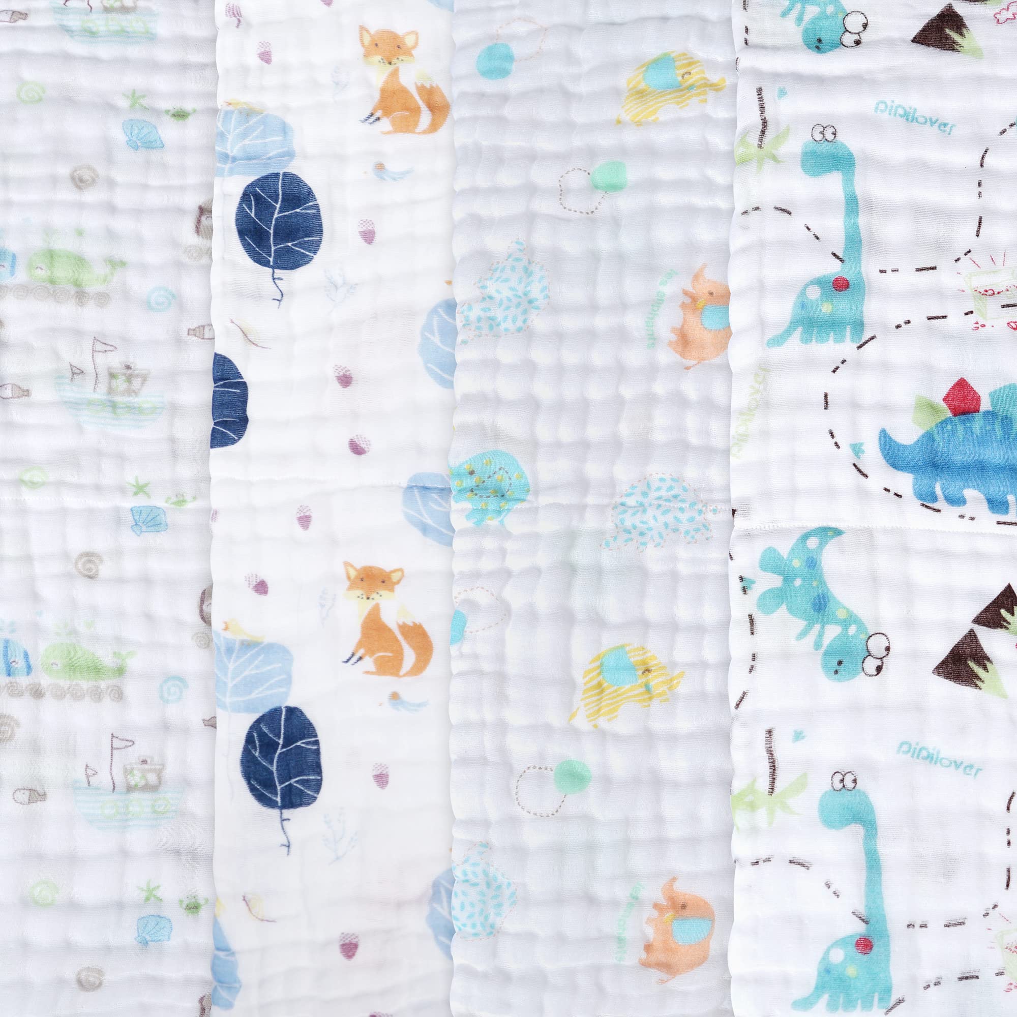Viviland six-layer cotton burp cloth highlights strong absorption for drool and spills.