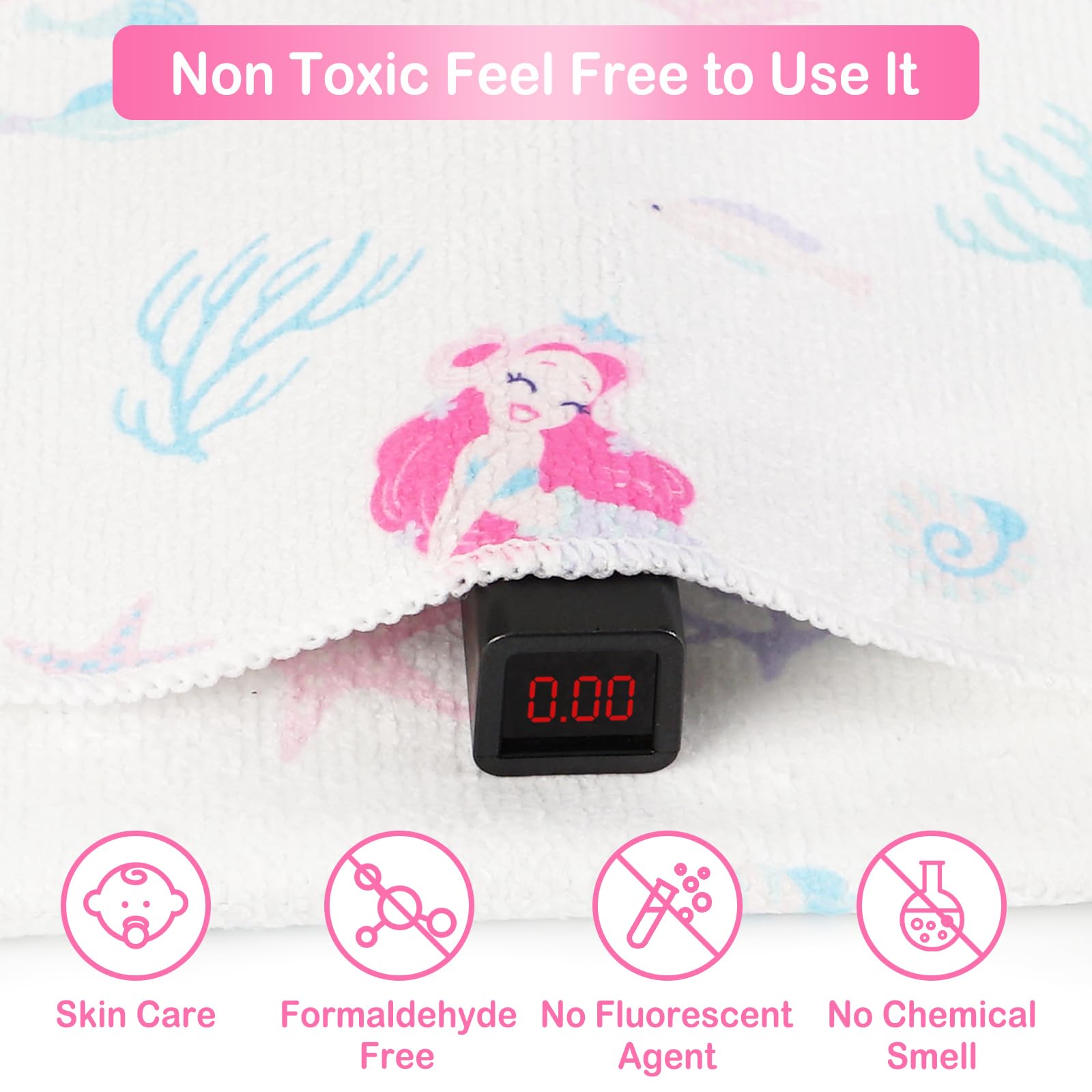 Viviland absorbent washcloth in use as quick-bath towel.