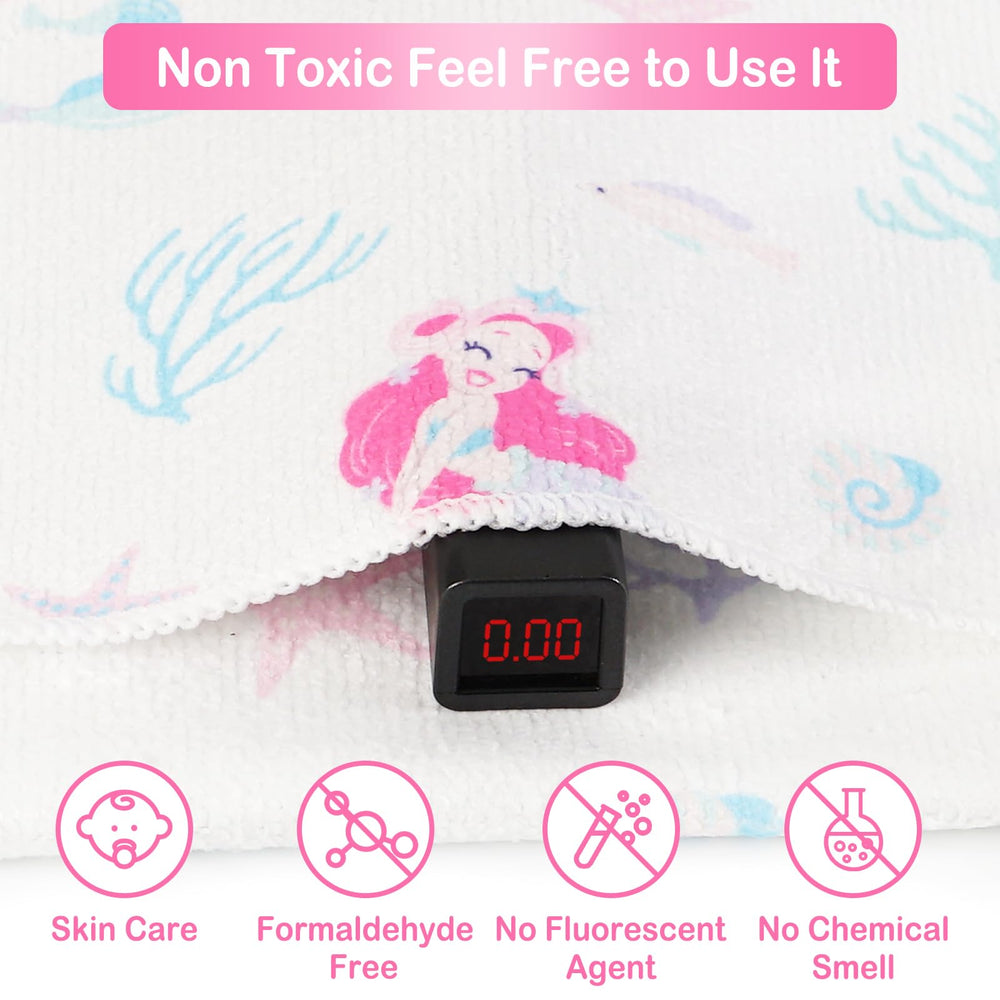 Viviland absorbent washcloth in use as quick-bath towel.