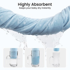 Viviland absorbent bath towel closeup, extra thickness keeps baby warm.