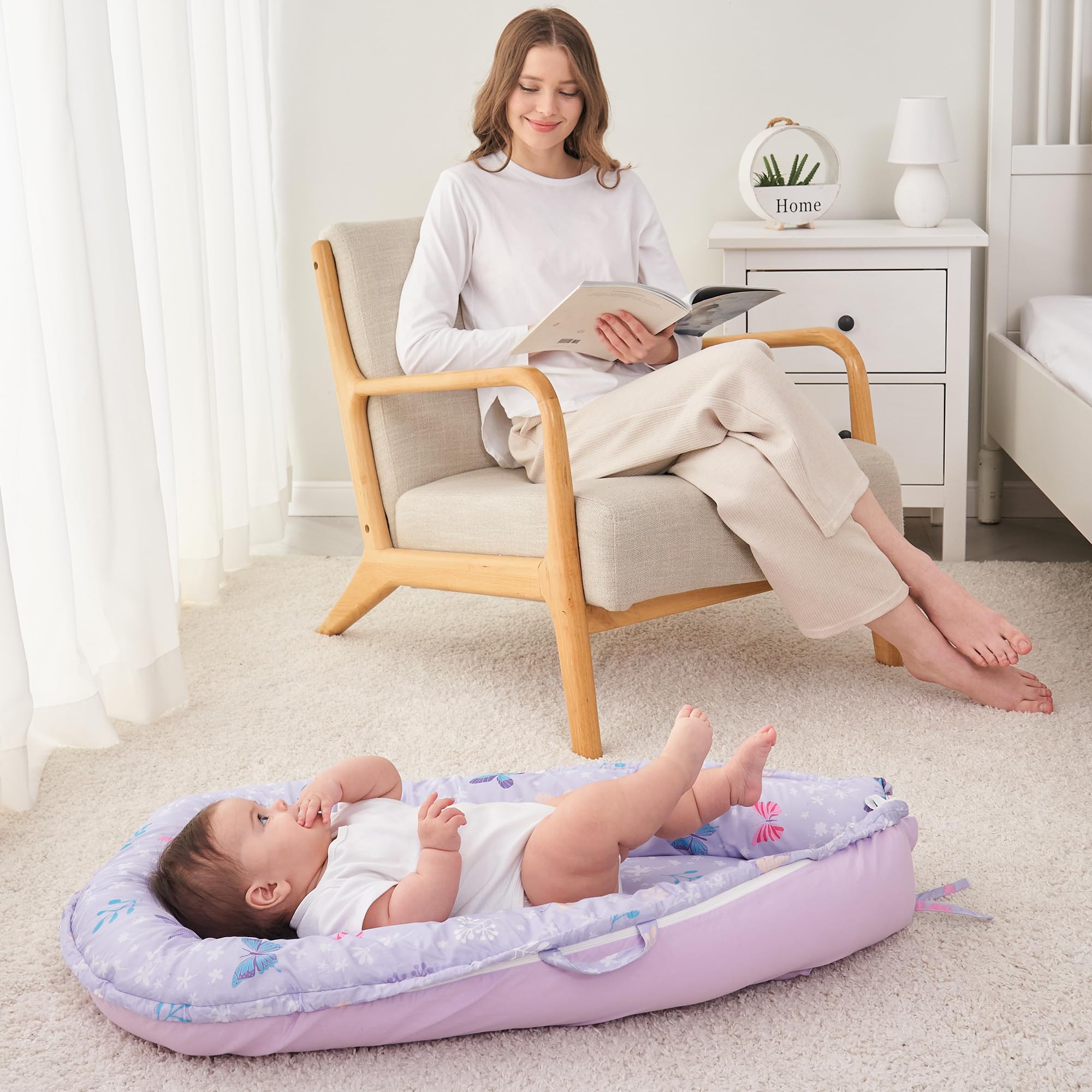 Viviland newborn essential lounger reduces setup steps.