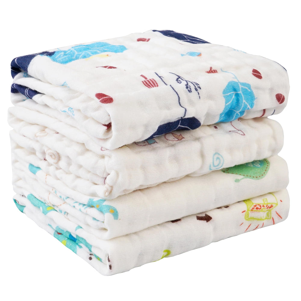 Viviland baby burp cloth in elephant pattern offers gentle protection and high absorbency.