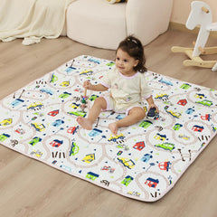 Viviland baby play mat 50 by 50 inches in gray car offers spacious crawling space